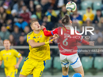 Artem Dovbyk, Martin Vitik are  playing  during the  UEFA Nations League 2024 League B Group B1 match between Ukraine and Czechia , at the T...