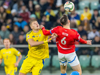 Artem Dovbyk, Martin Vitik are  playing  during the  UEFA Nations League 2024 League B Group B1 match between Ukraine and Czechia , at the T...