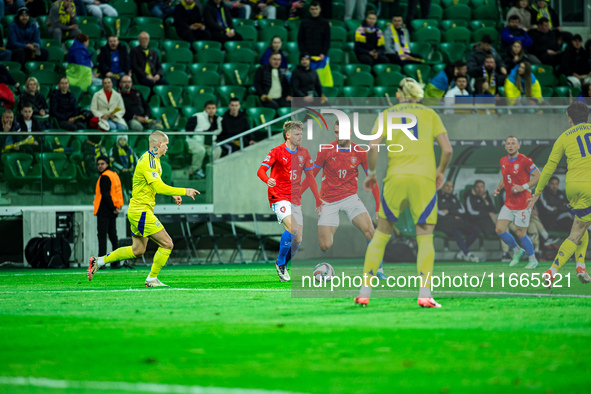 ...during a football match of the UEFA Nations League between the Ukraine and Czechia national teams in Wroclaw, Poland, on October 14, 2024...