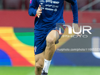 Borna Sosa during training before UEFA Nations League match against Poland in Warszawa Poland on 14 October 2024. (