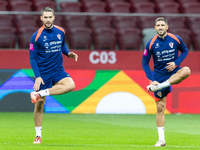 Marko Pjaca, Mislav Orsic during training before UEFA Nations League match against Poland in Warszawa Poland on 14 October 2024. (