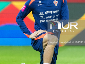 Ante Budimir during training before UEFA Nations League match against Poland in Warszawa Poland on 14 October 2024. (