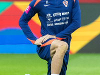 Ante Budimir during training before UEFA Nations League match against Poland in Warszawa Poland on 14 October 2024. (