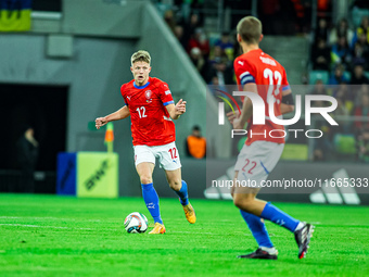 Lukas Cerv participates in a football match of the UEFA Nations League between the Ukraine and Czechia national teams in Wroclaw, Poland, on...