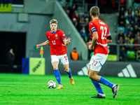 Lukas Cerv participates in a football match of the UEFA Nations League between the Ukraine and Czechia national teams in Wroclaw, Poland, on...