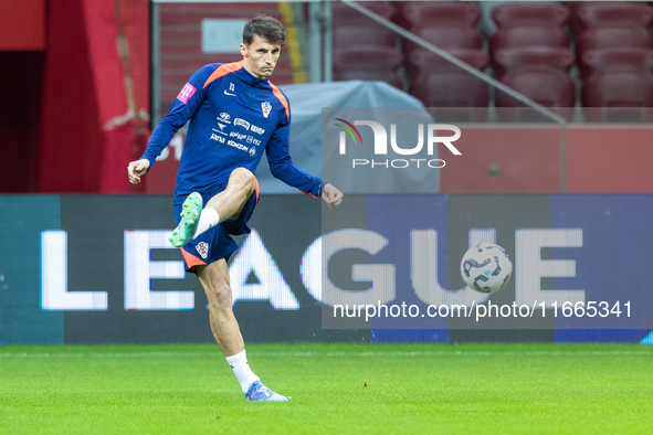 Ante Budimir during training before UEFA Nations League match against Poland in Warszawa Poland on 14 October 2024. 