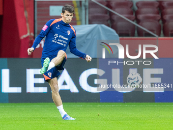 Ante Budimir during training before UEFA Nations League match against Poland in Warszawa Poland on 14 October 2024. (