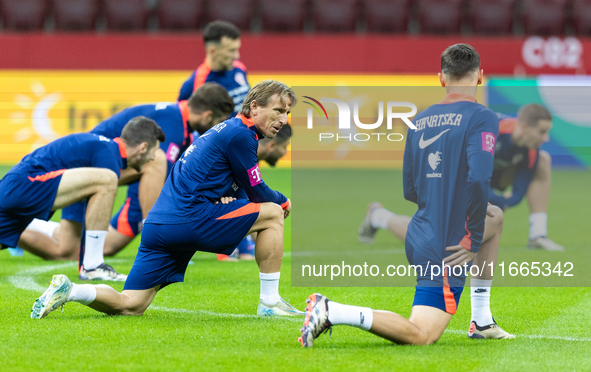 Luka Modric during training before UEFA Nations League match against Poland in Warszawa Poland on 14 October 2024. 