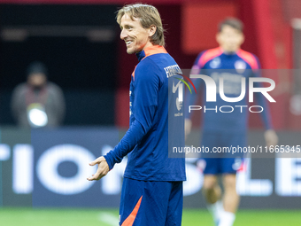 Luka Modric during training before UEFA Nations League match against Poland in Warszawa Poland on 14 October 2024. (