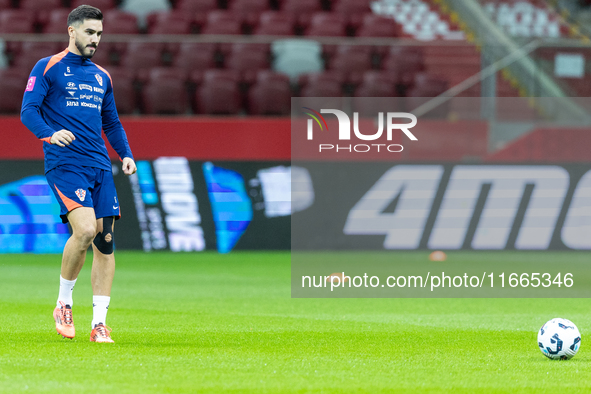 Josip Sutalo during training before UEFA Nations League match against Poland in Warszawa Poland on 14 October 2024. 