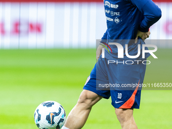 Luka Modric during training before UEFA Nations League match against Poland in Warszawa Poland on 14 October 2024. (