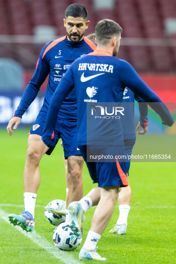 Martin Erlic during training before UEFA Nations League match against Poland in Warszawa Poland on 14 October 2024. 