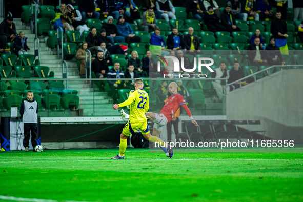 TOMAS CVANARA participates in a football match of the UEFA Nations League between the Ukraine and Czechia national teams in Wroclaw, Poland,...