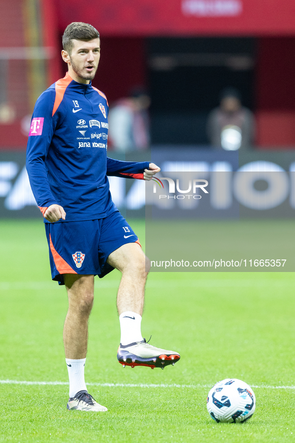 Petar Sucic during training before UEFA Nations League match against Poland in Warszawa Poland on 14 October 2024. 