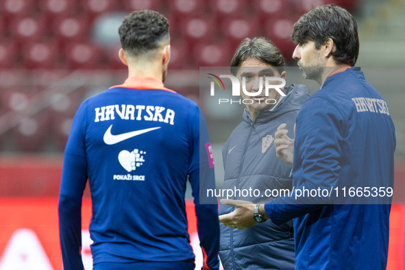 Zlatko Dalic during training before UEFA Nations League match against Poland in Warszawa Poland on 14 October 2024. 