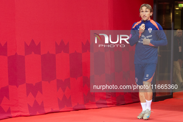 Luka Modric during training before UEFA Nations League match against Poland in Warszawa Poland on 14 October 2024. 