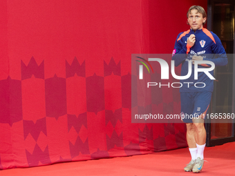 Luka Modric during training before UEFA Nations League match against Poland in Warszawa Poland on 14 October 2024. (