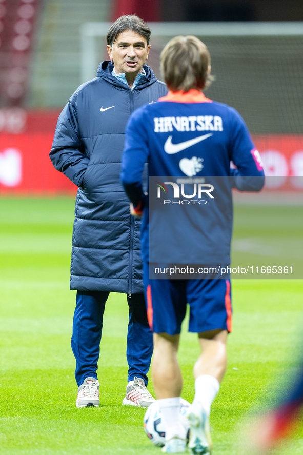 Trener Zlatko Dalic, Luka Modric during training before UEFA Nations League match against Poland in Warszawa Poland on 14 October 2024. 