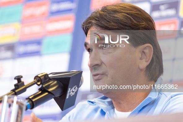 Trener Zlatko Dalic during press conference before UEFA Nations League match against Poland in Warszawa Poland on 14 October 2024. 