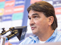 Trener Zlatko Dalic during press conference before UEFA Nations League match against Poland in Warszawa Poland on 14 October 2024. (