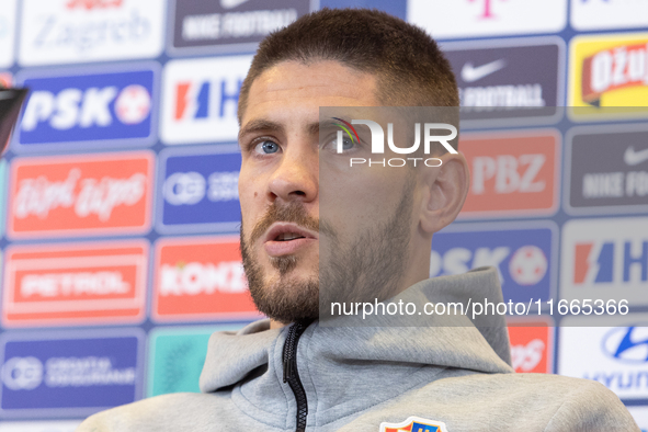 Andrej Kramaric during press conference before UEFA Nations League match against Poland in Warszawa Poland on 14 October 2024. 