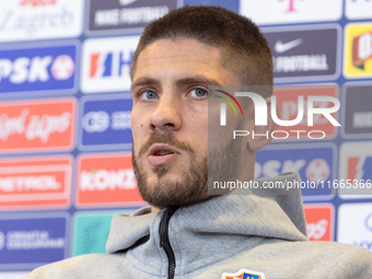 Andrej Kramaric during press conference before UEFA Nations League match against Poland in Warszawa Poland on 14 October 2024. (