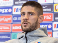 Andrej Kramaric during press conference before UEFA Nations League match against Poland in Warszawa Poland on 14 October 2024. (