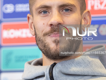 Andrej Kramaric during press conference before UEFA Nations League match against Poland in Warszawa Poland on 14 October 2024. (