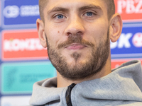 Andrej Kramaric during press conference before UEFA Nations League match against Poland in Warszawa Poland on 14 October 2024. (