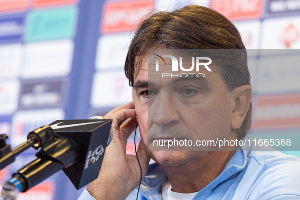 Trener Zlatko Dalic during press conference before UEFA Nations League match against Poland in Warszawa Poland on 14 October 2024. 