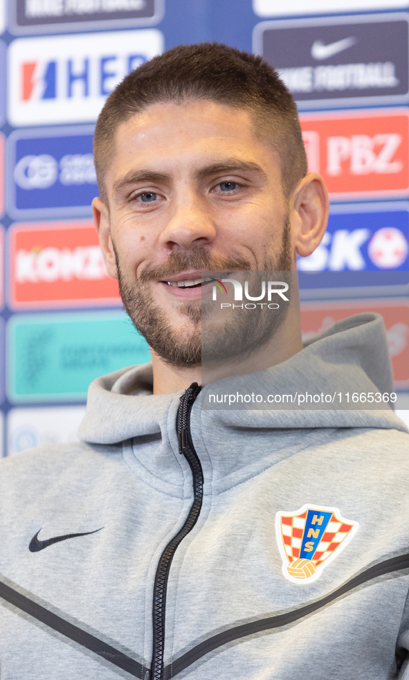 Andrej Kramaric during press conference before UEFA Nations League match against Poland in Warszawa Poland on 14 October 2024. 