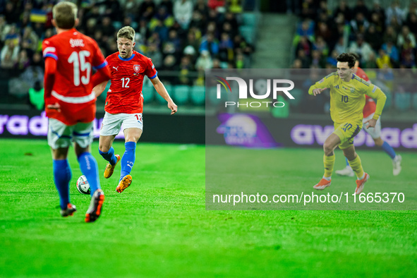 Lukas Cerv participates in a football match of the UEFA Nations League between the Ukraine and Czechia national teams in Wroclaw, Poland, on...