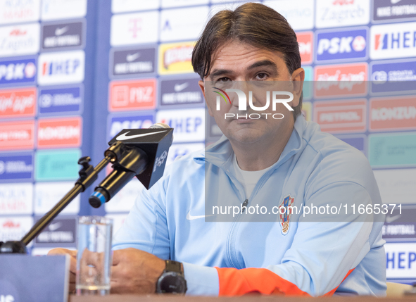 Trener Zlatko Dalic during press conference before UEFA Nations League match against Poland in Warszawa Poland on 14 October 2024. 