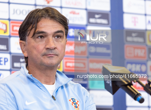 Trener Zlatko Dalic during press conference before UEFA Nations League match against Poland in Warszawa Poland on 14 October 2024. 