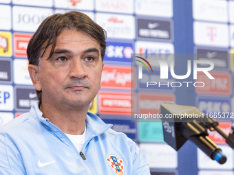 Trener Zlatko Dalic during press conference before UEFA Nations League match against Poland in Warszawa Poland on 14 October 2024. (