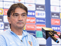 Trener Zlatko Dalic during press conference before UEFA Nations League match against Poland in Warszawa Poland on 14 October 2024. (