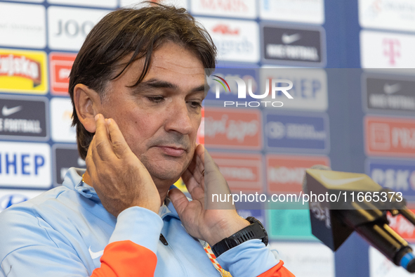 Trener Zlatko Dalic during press conference before UEFA Nations League match against Poland in Warszawa Poland on 14 October 2024. 