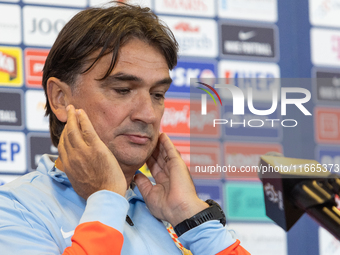 Trener Zlatko Dalic during press conference before UEFA Nations League match against Poland in Warszawa Poland on 14 October 2024. (