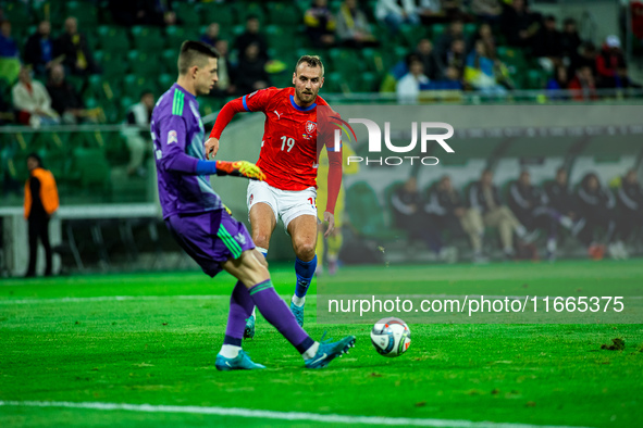 TOMAS CHORY participates in a football match of the UEFA Nations League between the Ukraine and Czechia national teams in Wroclaw, Poland, o...