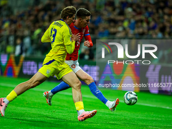 ILLIA ZABARDNYI AND JAN CERNY participate in a football match of the UEFA Nations League between the Ukraine and Czechia national teams in W...