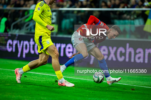 JAN BORIL participates in a football match of the UEFA Nations League between the Ukraine and Czechia national teams in Wroclaw, Poland, on...