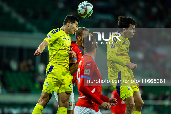 TARAS STEPANENKO participates in a football match of the UEFA Nations League between the Ukraine and Czechia national teams in Wroclaw, Pola...