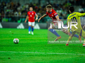 Lukas Cerv participates in a football match of the UEFA Nations League between the Ukraine and Czechia national teams in Wroclaw, Poland, on...