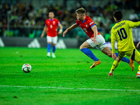 Lukas Cerv participates in a football match of the UEFA Nations League between the Ukraine and Czechia national teams in Wroclaw, Poland, on...