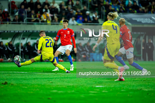 LADISLAV KREJCI participates in a football match of the UEFA Nations League between the Ukraine and Czechia national teams in Wroclaw, Polan...