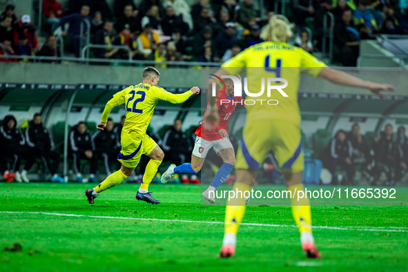 VACLAV CERNY participates in a football match of the UEFA Nations League between the Ukraine and Czechia national teams in Wroclaw, Poland,...