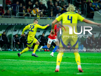 VACLAV CERNY participates in a football match of the UEFA Nations League between the Ukraine and Czechia national teams in Wroclaw, Poland,...