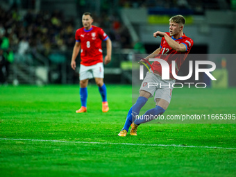 ...during a football match of the UEFA Nations League between the Ukraine and Czechia national teams in Wroclaw, Poland, on October 14, 2024...