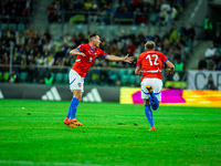 Jan Boril and Lukas Cerv participate in a football match of the UEFA Nations League between the Ukraine and Czechia national teams in Wrocla...