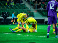 Oleksandr Svatok participates in a football match of the UEFA Nations League between the Ukraine and Czechia national teams in Wroclaw, Pola...